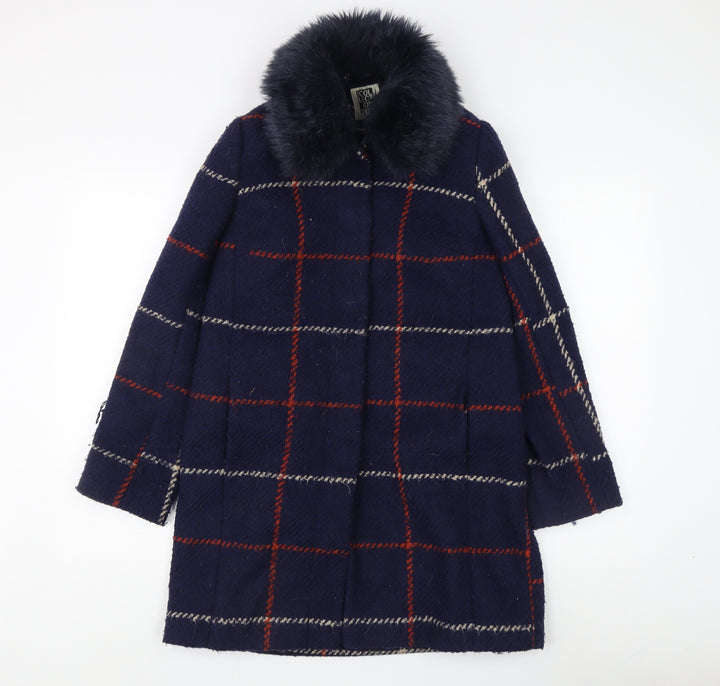Debenhams Women's Petite Check Overcoat, Size 8