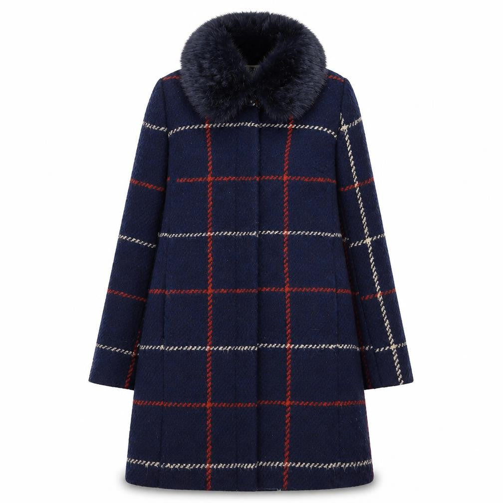 Debenhams Women's Petite Check Overcoat, Size 8