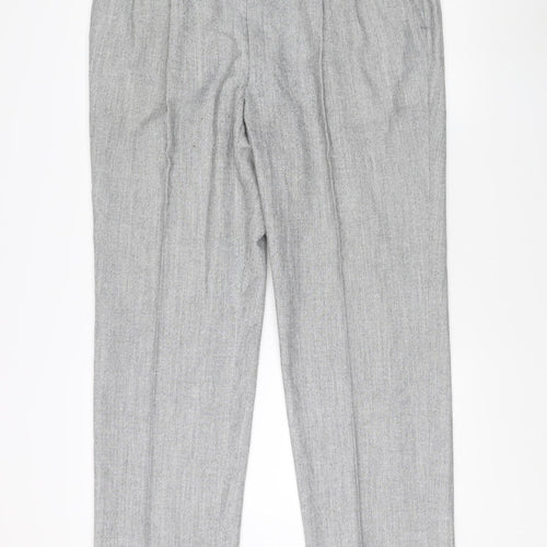St Michael Men's Grey Pleated Trousers Size L