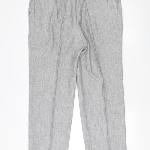 St Michael Men's Grey Pleated Trousers Size L
