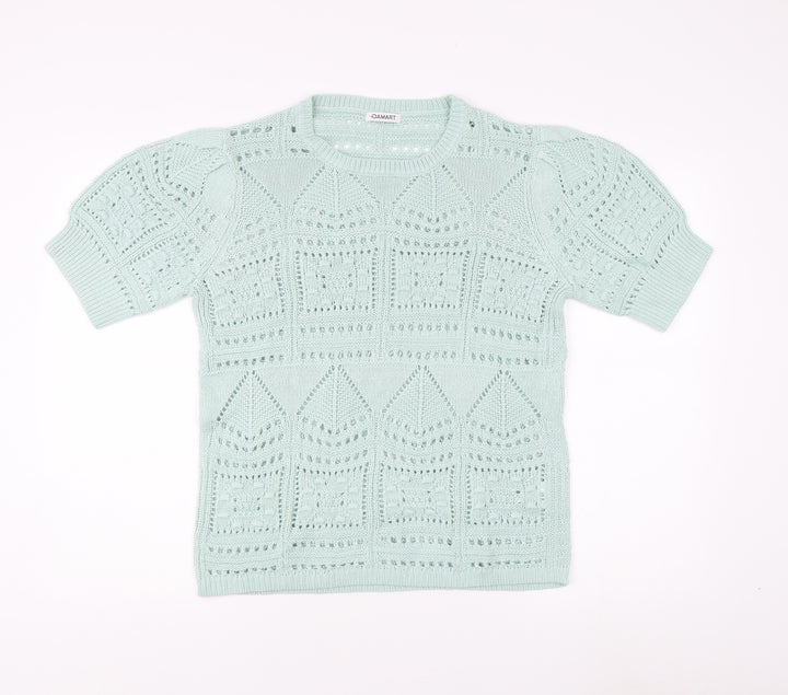 Damart Women's Green Acrylic Pullover Jumper