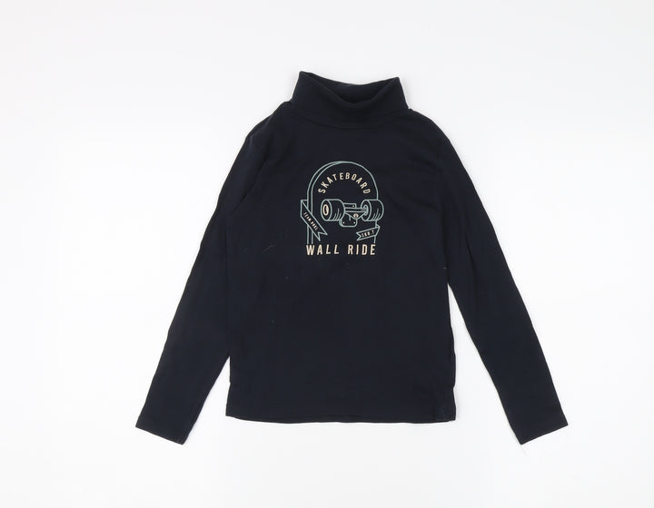 KIABI Black High Neck Long Sleeve T-Shirt for Teens