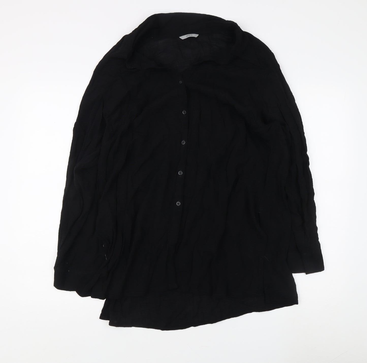 Marks and Spencer Women's Black Button-Up Shirt Size 20