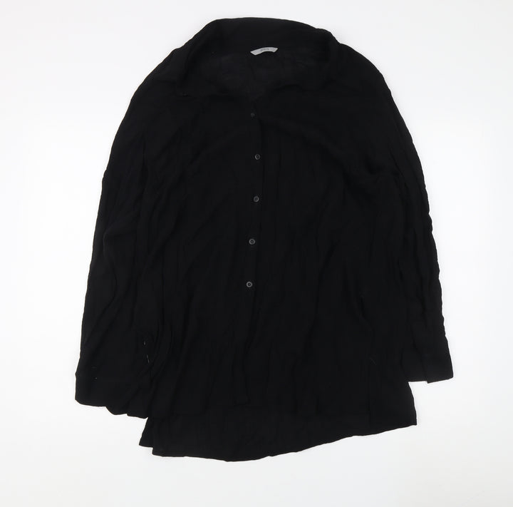 Marks and Spencer Women's Black Button-Up Shirt Size 20