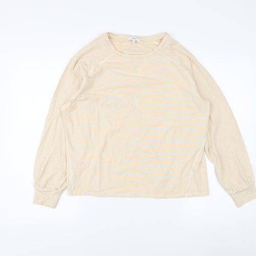 Next Women's Beige Striped Pullover Sweatshirt Size 12