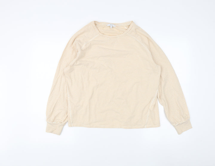 Next Women's Beige Striped Pullover Sweatshirt Size 12