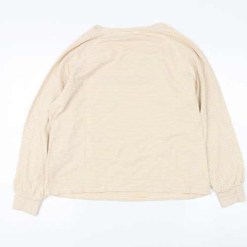 Next Women's Beige Striped Pullover Sweatshirt Size 12