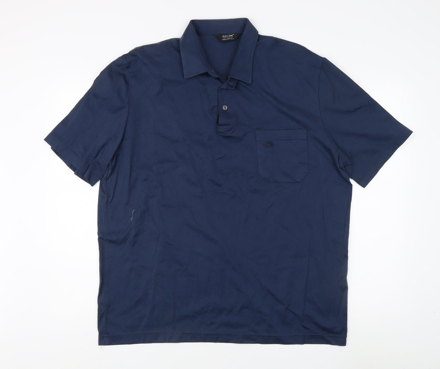 St Michael Men's Blue XL Polo Shirt Short Sleeve