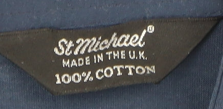 St Michael Men's Blue XL Polo Shirt Short Sleeve