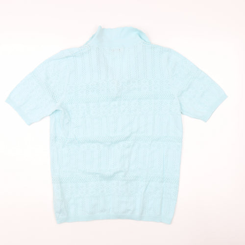 Damart Women's Blue Collared Jumper M 14/16