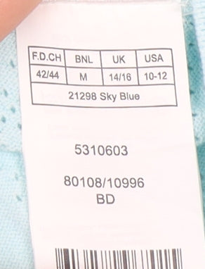 Damart Women's Blue Collared Jumper M 14/16