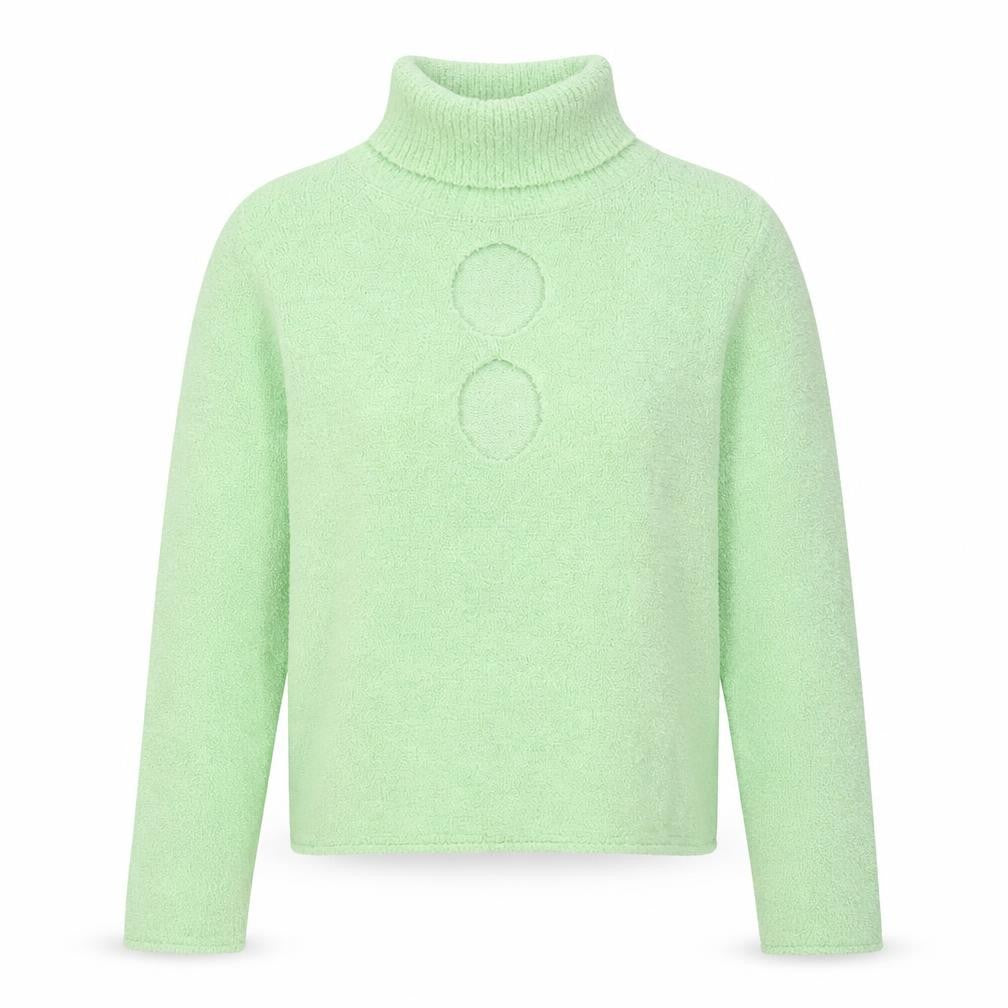Front view of ASOS DESIGN Women's Green Roll Neck Jumper