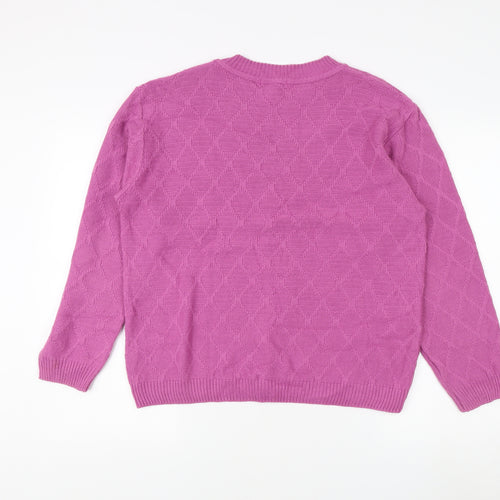 Berkertex Women's Pink Cable-Knit Jumper Size 18-20
