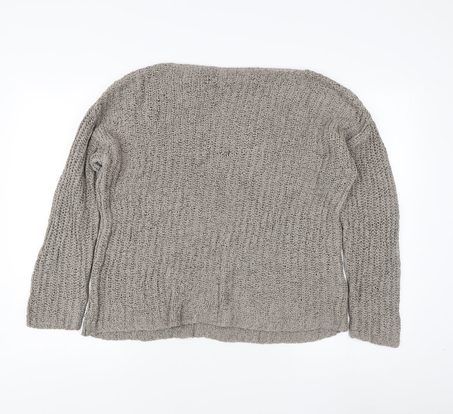 Zara Women's Beige Knit Jumper Size 12