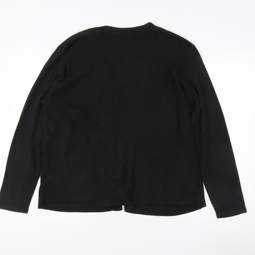 Bonmarché Women's Black Cardigan L V-Neck Acrylic