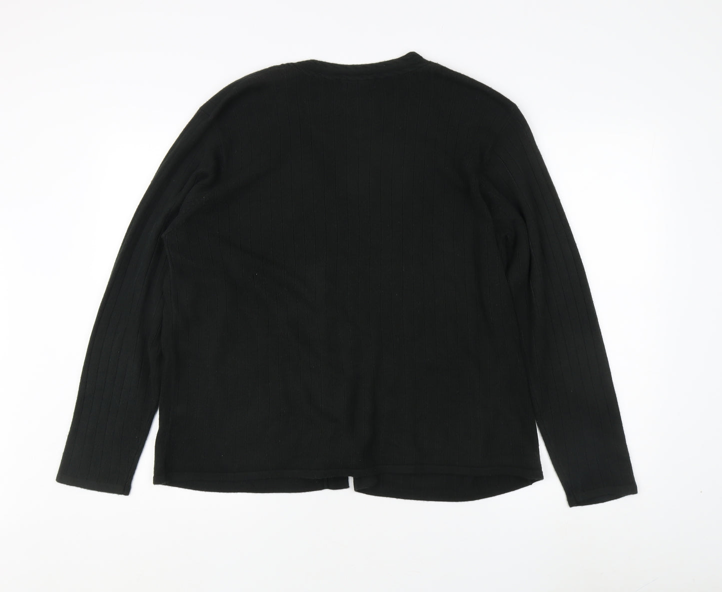Bonmarché Women's Black Cardigan L V-Neck Acrylic