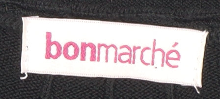 Bonmarché Women's Black Cardigan L V-Neck Acrylic