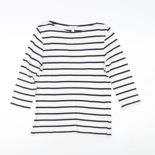 Marks and Spencer Women's White Striped Top Size 12