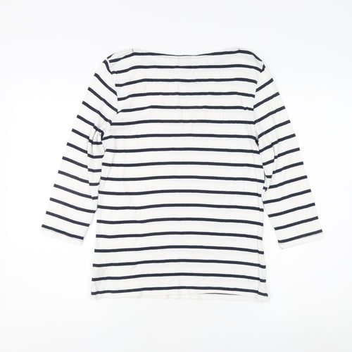 Marks and Spencer Women's White Striped Top Size 12