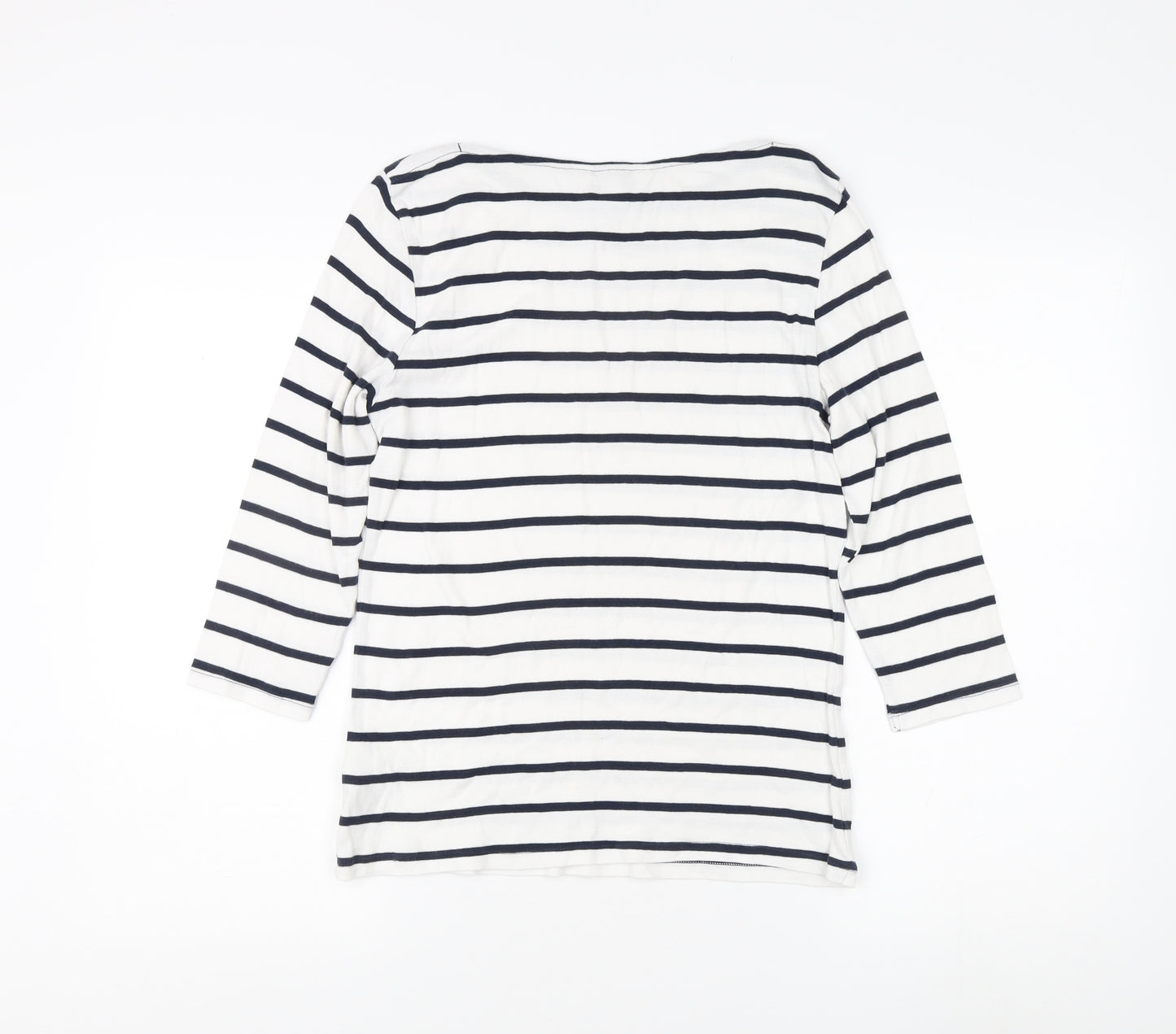 Marks and Spencer Women's White Striped Top Size 12