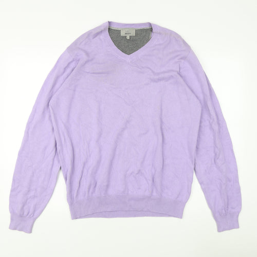 Marks and Spencer Men's Purple Cotton Pullover Jumper L