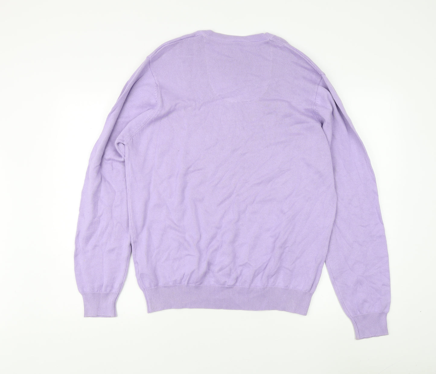 Marks and Spencer Men's Purple Cotton Pullover Jumper L