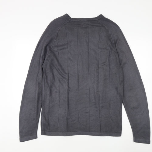 Next Men's Grey Pullover Jumper V-Neck M