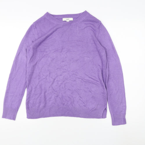 Marks and Spencer Women's Purple Pullover Jumper Size 8