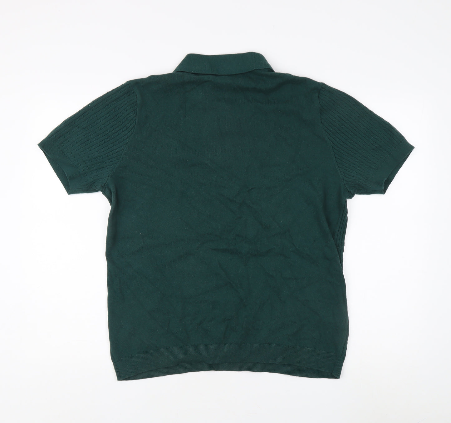 Red Herring Men's Green Collared 1/4 Zip Jumper L