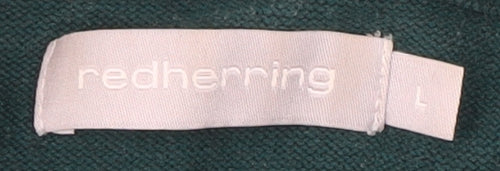 Red Herring Men's Green Collared 1/4 Zip Jumper L