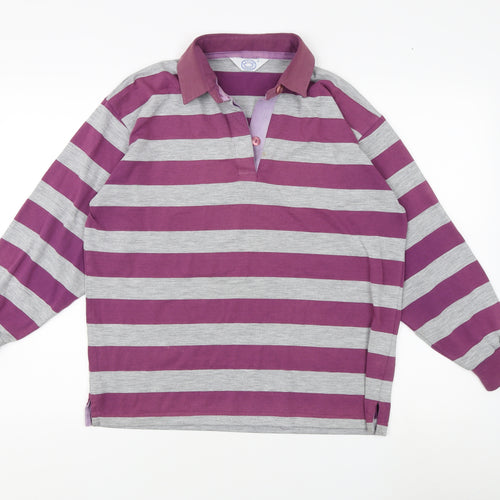Casual Sport Men's S Purple/Grey Striped Shirt