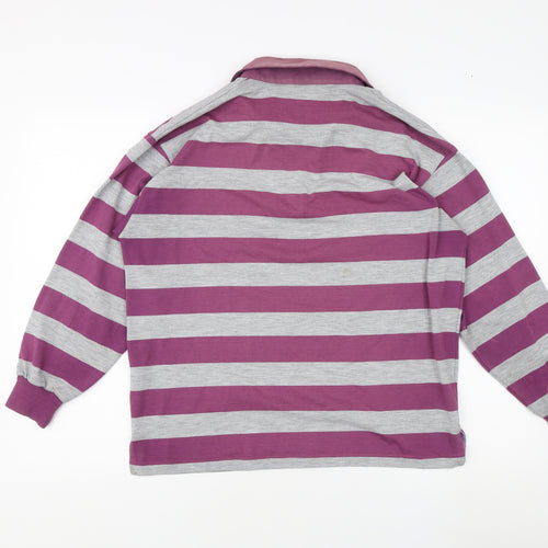Casual Sport Men's S Purple/Grey Striped Shirt