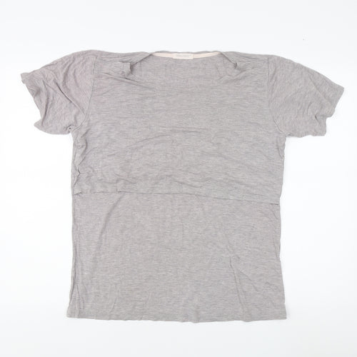 SMALLSHOW Women's Grey Relaxed Fit T-Shirt - L
