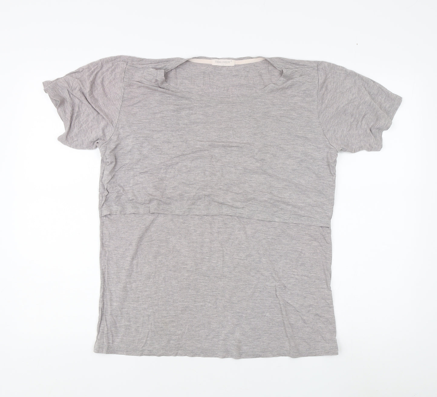 SMALLSHOW Women's Grey Relaxed Fit T-Shirt - L