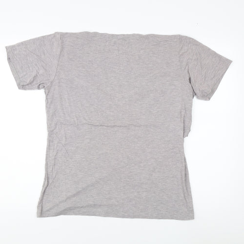 SMALLSHOW Women's Grey Relaxed Fit T-Shirt - L