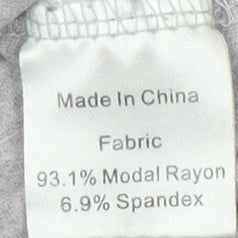 SMALLSHOW Women's Grey Relaxed Fit T-Shirt - L