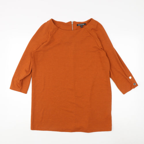 Bonmarché Women's Orange Jersey Top UK 14, 3/4 Sleeve