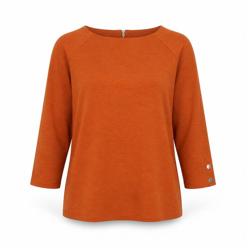 Bonmarché Women's Orange Jersey Top UK 14, 3/4 Sleeve