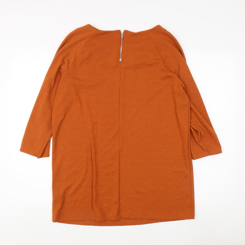 Bonmarché Women's Orange Jersey Top UK 14, 3/4 Sleeve
