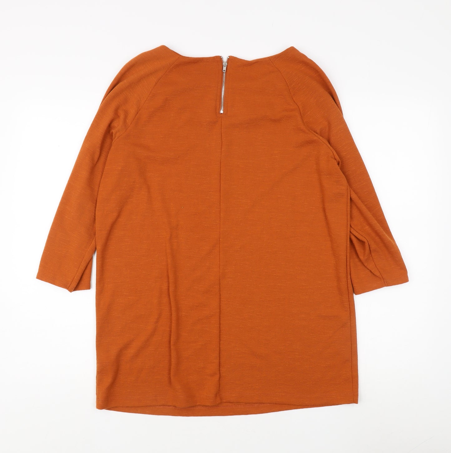 Bonmarché Women's Orange Jersey Top UK 14, 3/4 Sleeve