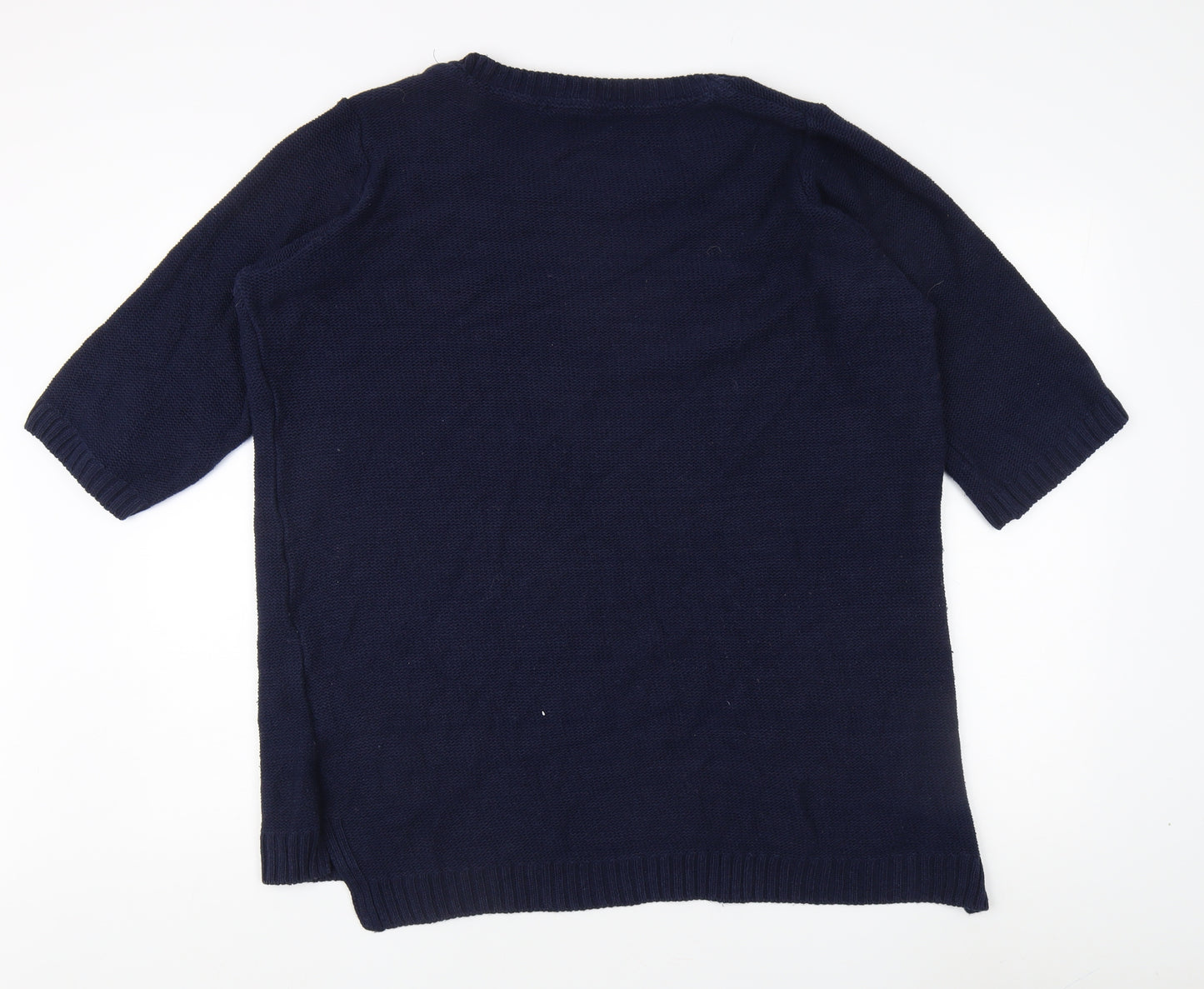 E. Women's Blue Pullover Jumper with Heart Design - Size 18
