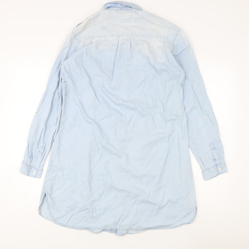 Seraphine Women’s Blue Cotton Button-Up Shirt UK 10