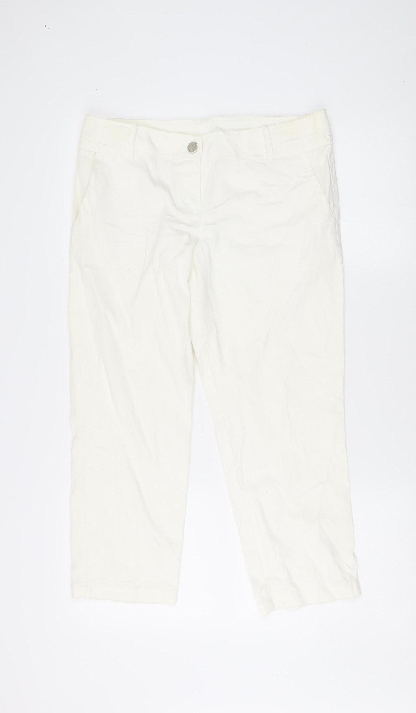 Wallis Women's Ivory Capri Trousers Size 12