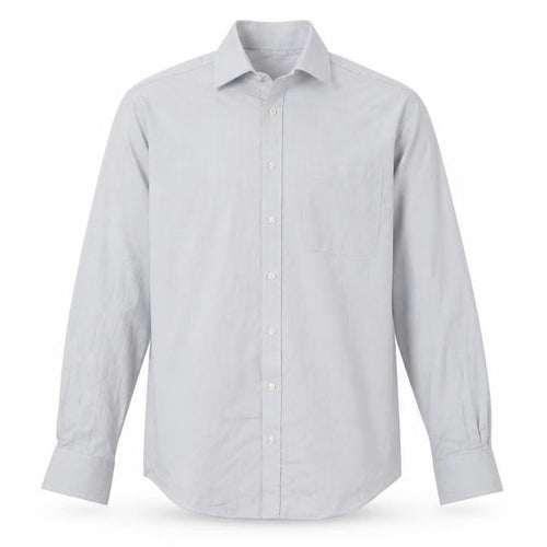 Marks and Spencer Men's Grey Striped Dress Shirt 15 Regular Fit