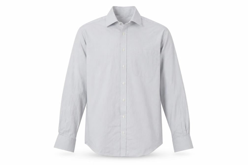 Marks and Spencer Men's Grey Striped Dress Shirt 15 Regular Fit