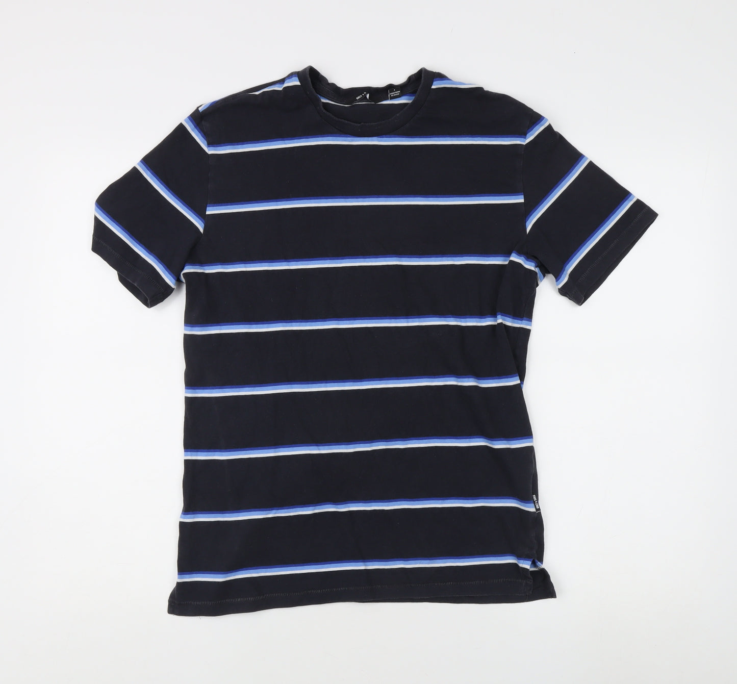 Only & Sons Men's Blue Striped T-Shirt, Size S