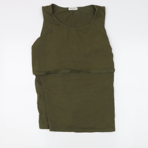 Smallshow Women's Green Tank Top, Sleeveless, Size L