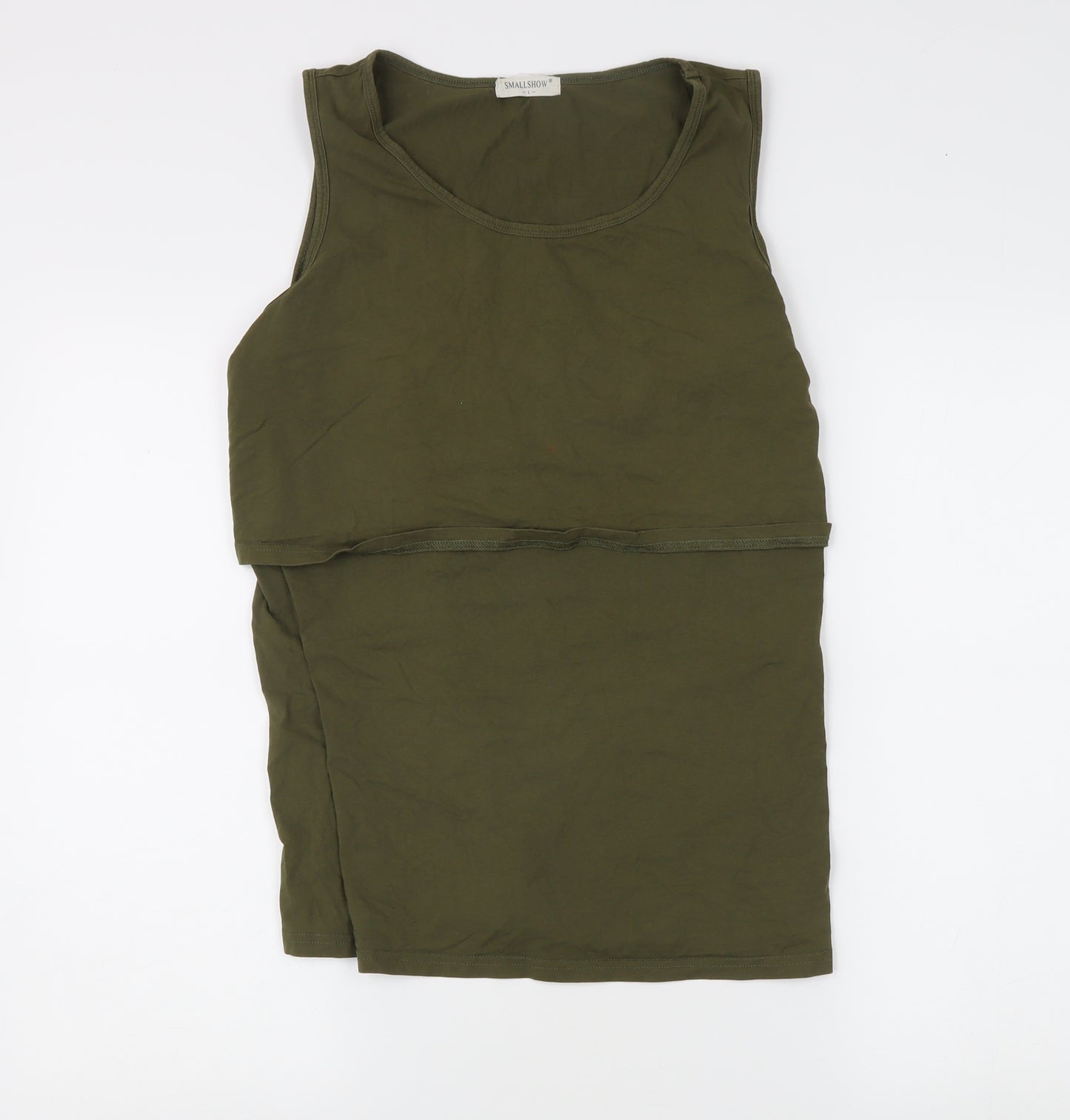 Smallshow Women's Green Tank Top, Sleeveless, Size L
