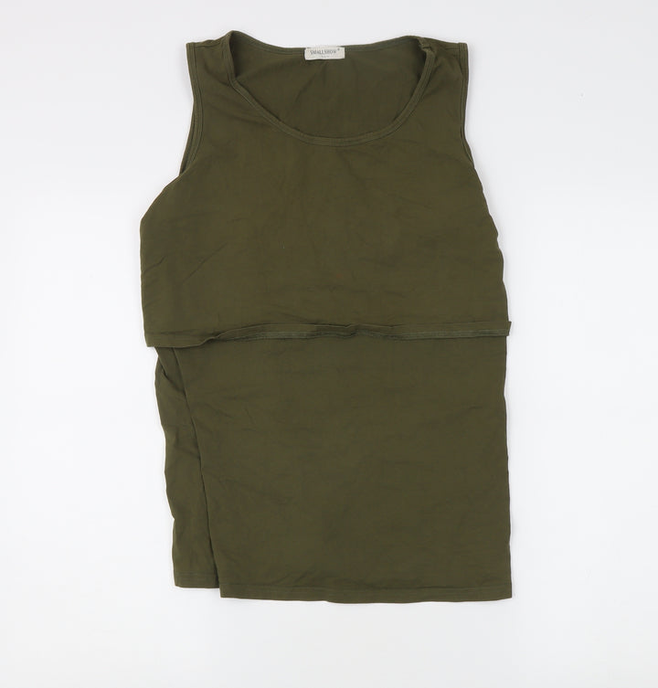 Smallshow Women's Green Tank Top, Sleeveless, Size L