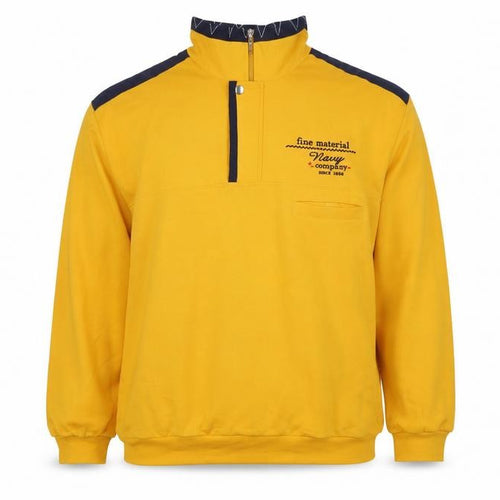 Marco Donati Men's Yellow 2XL Long Sleeve 1/2 Zip Sweatshirt